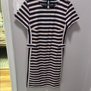 Banana Republic Striped Navy and White Dress size 8